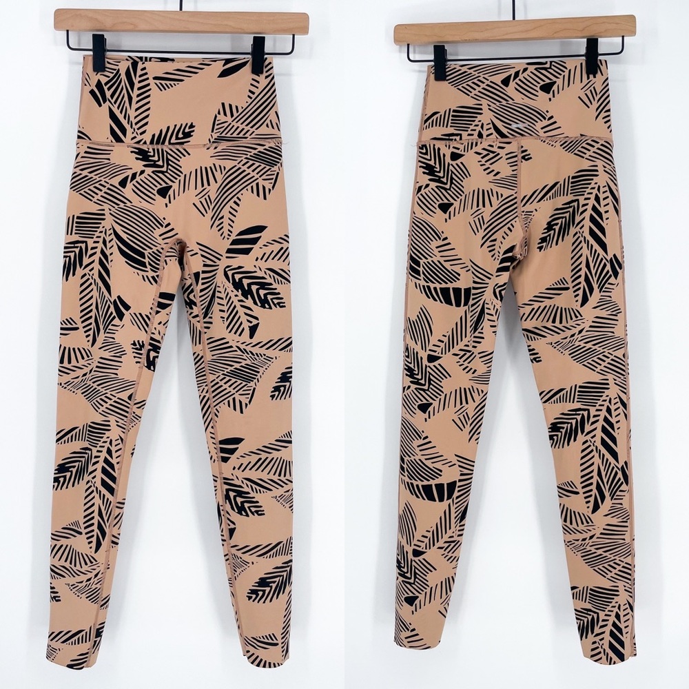 Aerie Move Abstract Leaf Printed High Waisted 7/8 Legging Small